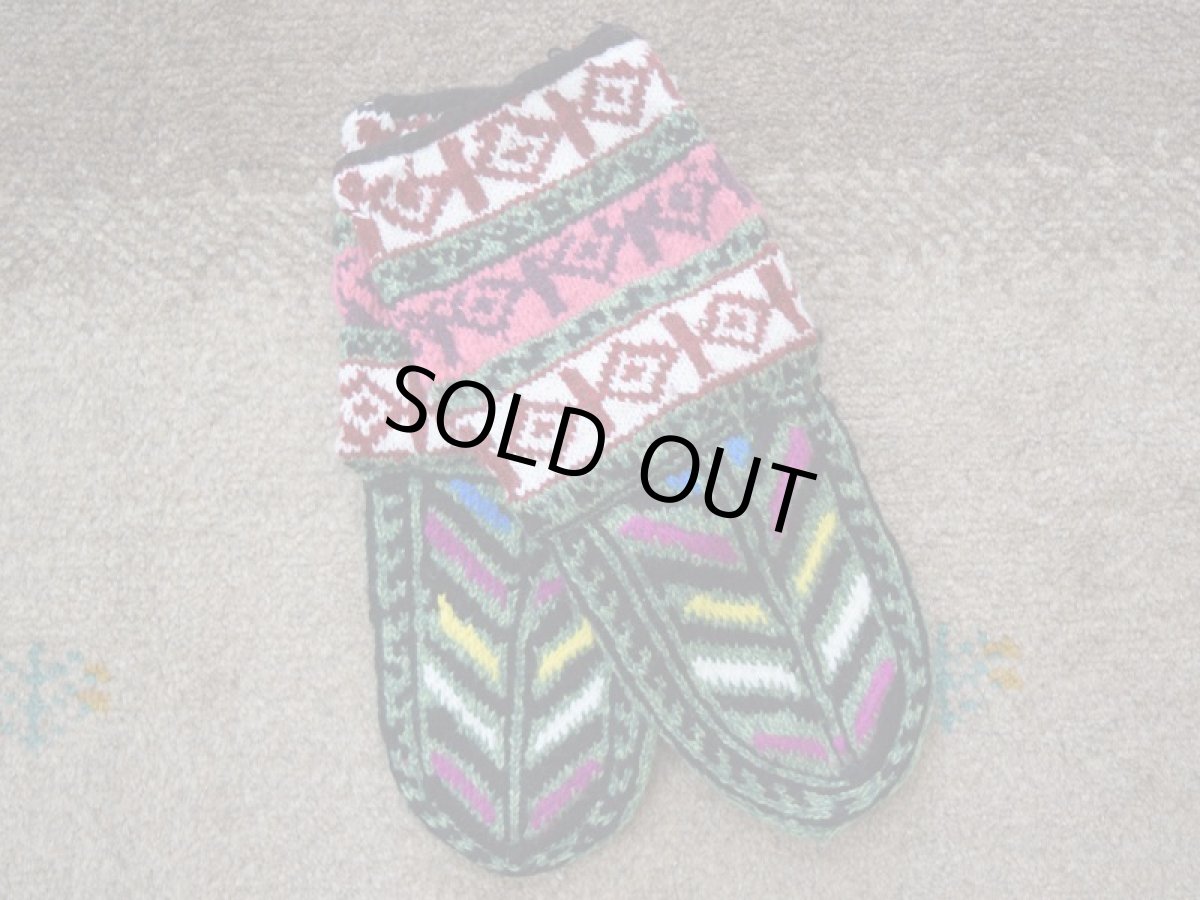 画像1: 新品 イラン製 アクリル混ウール ミドル 22-23 cm 手編み靴下 ニットルームソックス Long Knit Room Socks n-am2223-255h4a5 (1)