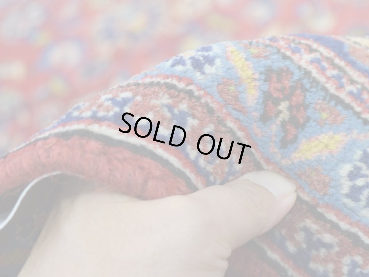 画像14: 良品 ペルシャ 絨毯 カシャーン産  300 x 201 cm No.AD321 縦3m 横2m 6㎡ 〜6帖 リビング ダイニング 3人掛けソファ コーナーソファ 大判 サイズ 肉厚 ウール 手織り トライバル ラグ 敷物 マット カーペット メダリオン ヴィンテージ ビンテージ 赤 ネイビー b-ad321-300201h884536 (14)