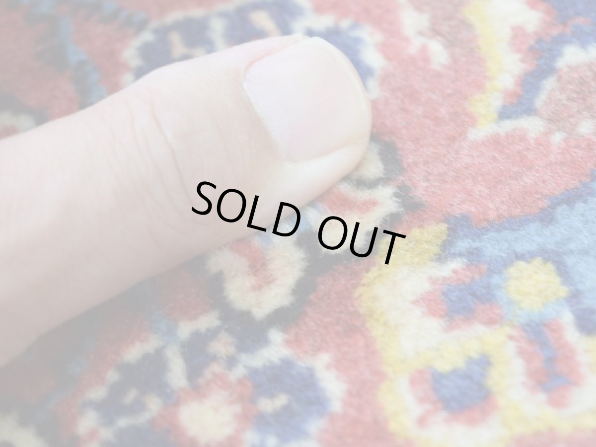 画像12: 良品 ペルシャ 絨毯 カシャーン産  300 x 201 cm No.AD321 縦3m 横2m 6㎡ 〜6帖 リビング ダイニング 3人掛けソファ コーナーソファ 大判 サイズ 肉厚 ウール 手織り トライバル ラグ 敷物 マット カーペット メダリオン ヴィンテージ ビンテージ 赤 ネイビー b-ad321-300201h884536 (12)