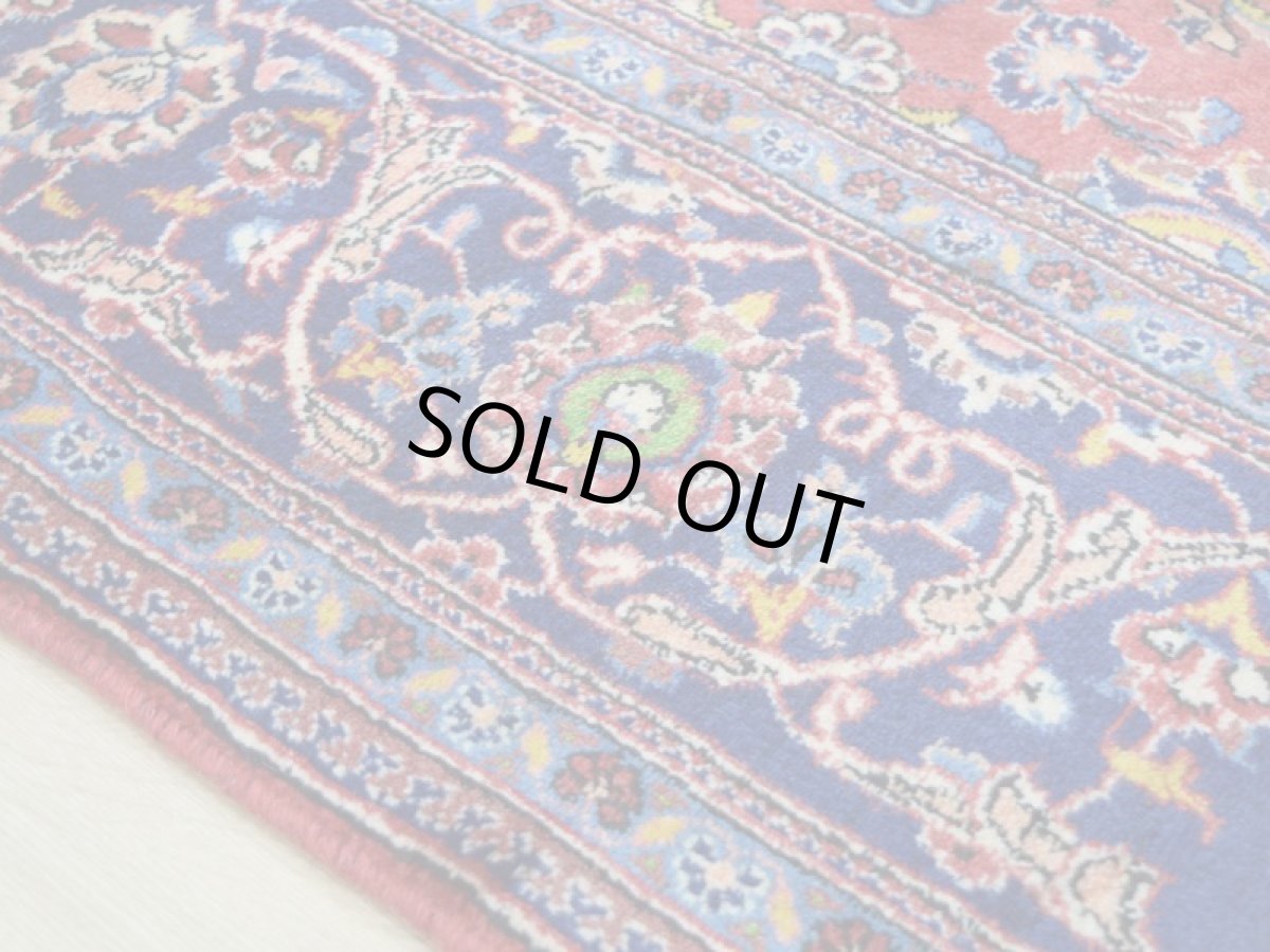 画像10: 良品 ペルシャ 絨毯 カシャーン産  300 x 201 cm No.AD321 縦3m 横2m 6㎡ 〜6帖 リビング ダイニング 3人掛けソファ コーナーソファ 大判 サイズ 肉厚 ウール 手織り トライバル ラグ 敷物 マット カーペット メダリオン ヴィンテージ ビンテージ 赤 ネイビー b-ad321-300201h884536 (10)