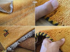 画像23: 新品 ペルシャ ギャッベ 縦2.5m 横1.7m 4㎡ 〜4帖 リビング ダイニング 2-3人掛けソファ サイズ 234 × 164 cm No.1945 天然 草木染 ウール ギャベ 手織り ハンドメイド ラグ 絨毯 カーペット リビングダイニングルームやベッドサイドに 黄色 レモンイエロー からし色 マスタード 動物 柄 n-1945-234164s513004p (23)