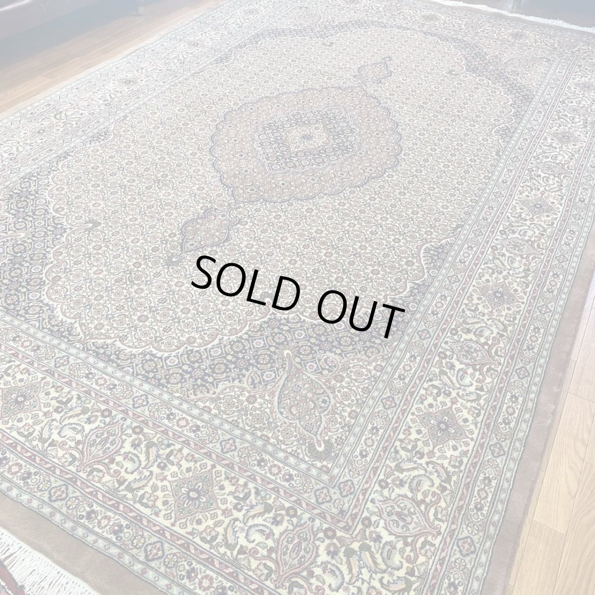 画像3: 新品 ペルシャ 絨毯 ムード産 縦3m 横2m 6㎡ 〜6帖 リビング ダイニング 客室 大判 サイズ 298 x 195 cm 天然 ウール シルク 手織り ハンドメイド ラグ マット カーペット 敷物 生成り クリーム  マヒ ヘラティ 柄 MA409-1999-298195Z050 (3)