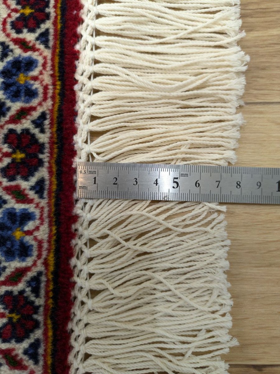 画像16: 良品 ペルシャ 絨毯 カシャーン 産  縦3m 横2m 6㎡ 〜6帖程度 リビング ダイニング 3人掛けソファ コーナーソファ 大判 サイズ 300 x 205 cm 天然 コルクウール 手織り ラグ 敷物 カーペット メダリオン 赤 濃紺 ヴィンテージ ビンテージ MA1976-300205Z050 (16)