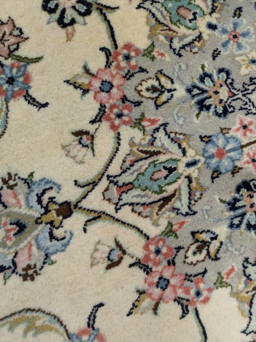 画像7: 新品 ペルシャ 絨毯 カシャーン 305 x 200 cm 縦3m 横2m 6㎡ 〜6帖程度 リビング ダイニング 3人掛けソファ コーナーソファ 大判 サイズ 天然 肉厚 ウール 手織り トライバル ラグ 敷物 マット カーペット メダリオン 生成り 白 アイボリー クリーム MA2683-305200Z080 (7)