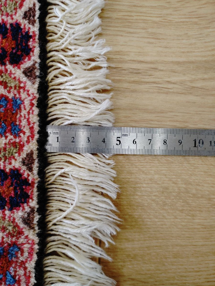 画像15: 良品 ペルシャ 部族絨毯 シールジャン 縦2.1m 横1.5m 3.2㎡ 〜3.5帖程度 リビング ダイニング 2〜3人掛けソファ センターテーブル サイズ 215 x 150 cm ウール 手織り トライバル ラグ 敷物 マット カーペット 幾何学模様 ヘイバトルー柄 ヴィンテージ ビンテージ  赤 レッド 紺 ネイビー MAA693-215150Z030 (15)