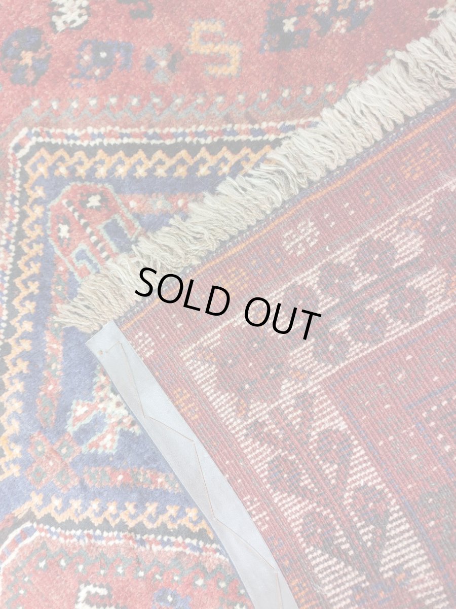 画像9: 良品 ペルシャ 部族絨毯 シラーズ 255 x 158 cm No.AD531 縦2.5m 横1.6m 4㎡ ~5帖 リビング ダイニング 2-3人掛けソファ サイズ ウール 手織り ハンドメイド トライバル ラグ カーペット メダリオン柄 赤 ネイビー オレンジ 民族柄 MAAD531-255158Z045 (9)