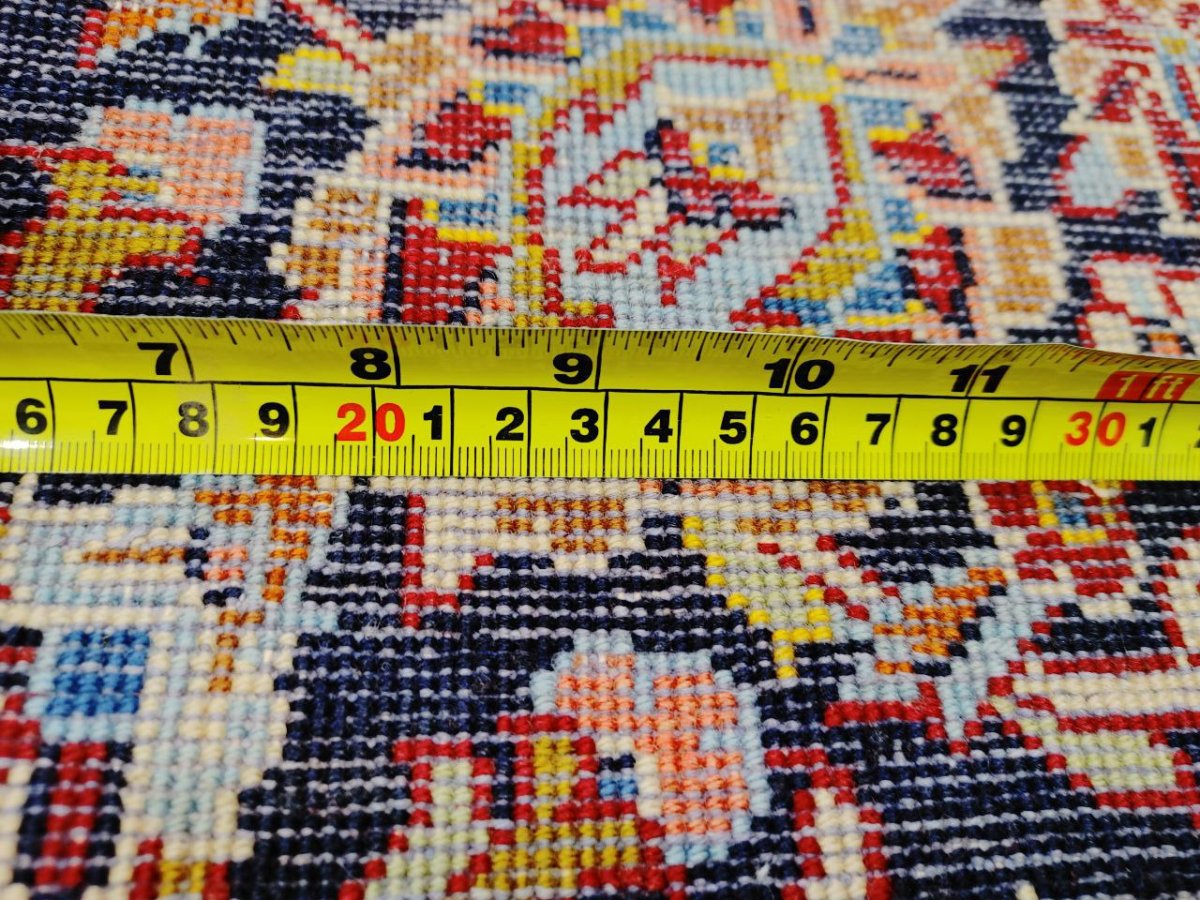 画像25: 美品 ペルシャ 絨毯 カシャーン リビング ダイニング 大判 8.7m 10畳 3人掛けソファ サイズ  354 x 245 cm 肉厚 ウール 手織り トライバル ラグ 天然 敷物 マット カーペット 赤 メダリオン ヴィンテージ ビンテージ MA430-AB441-354245Z040 (25)