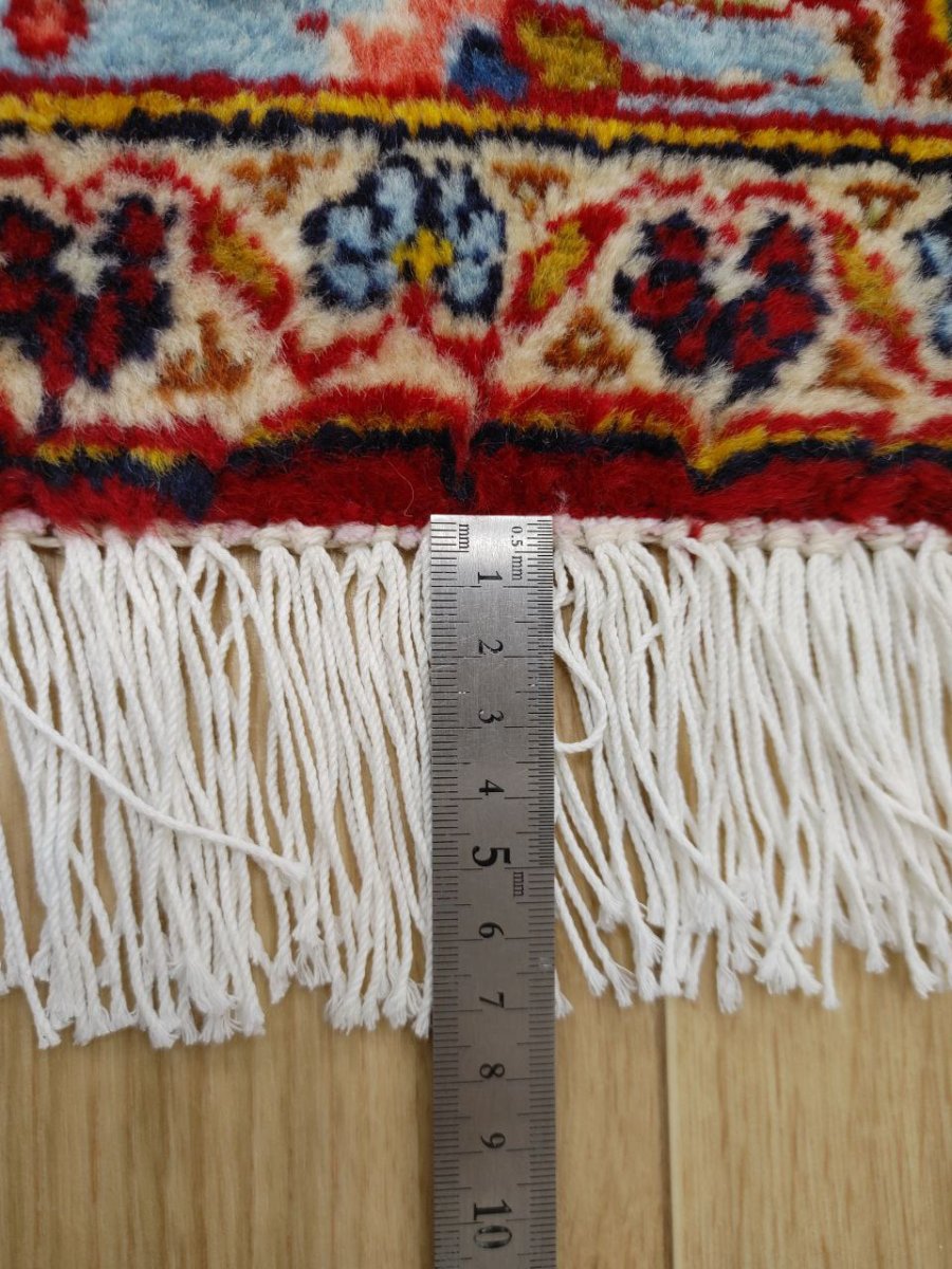 画像24: 美品 ペルシャ 絨毯 カシャーン リビング ダイニング 大判 8.7m 10畳 3人掛けソファ サイズ  354 x 245 cm 肉厚 ウール 手織り トライバル ラグ 天然 敷物 マット カーペット 赤 メダリオン ヴィンテージ ビンテージ MA430-AB441-354245Z040 (24)