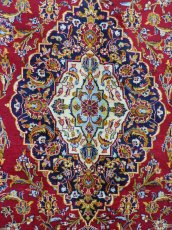 画像5: 美品 ペルシャ 絨毯 カシャーン リビング ダイニング 大判 8.7m 10畳 3人掛けソファ サイズ  354 x 245 cm 肉厚 ウール 手織り トライバル ラグ 天然 敷物 マット カーペット 赤 メダリオン ヴィンテージ ビンテージ MA430-AB441-354245Z040 (5)
