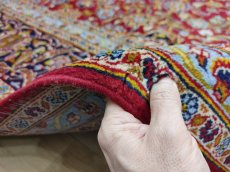 画像18: 美品 ペルシャ 絨毯 カシャーン リビング ダイニング 大判 8.7m 10畳 3人掛けソファ サイズ  354 x 245 cm 肉厚 ウール 手織り トライバル ラグ 天然 敷物 マット カーペット 赤 メダリオン ヴィンテージ ビンテージ MA430-AB441-354245Z040 (18)
