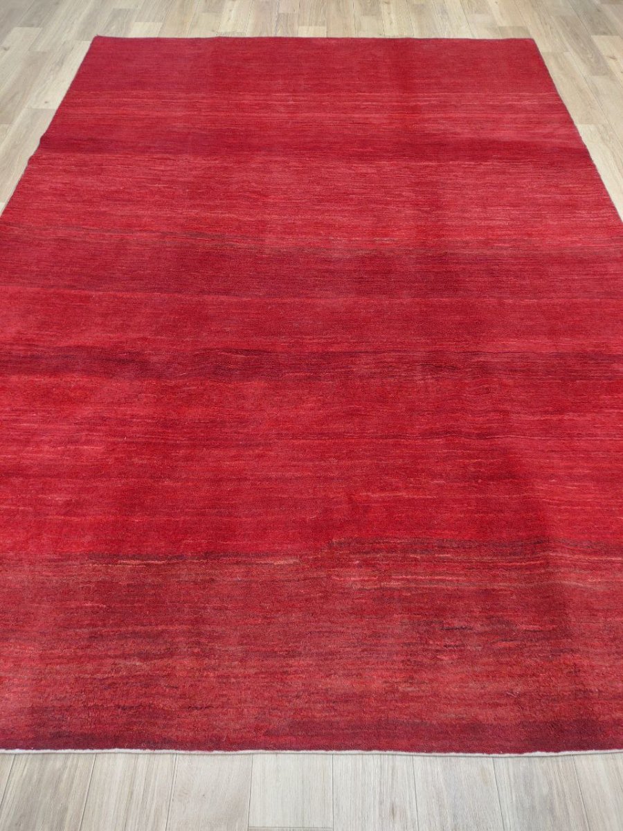 画像3: 新品 ペルシャ ギャッベ 縦3m 横2m 6㎡ 〜6帖程度 リビング ダイニング 3人掛けソファ コーナーソファサイズ 286 × 192 cm No.A609 肉厚 ウール 手織り リーズバフト ギャベ ハンドメイド ラグ 絨毯 カーペット 赤 クリーム 生成り色 ネイビー シンプル リビングダイニングルームお部屋の中心に MA431-A609-286192Z077 (3)