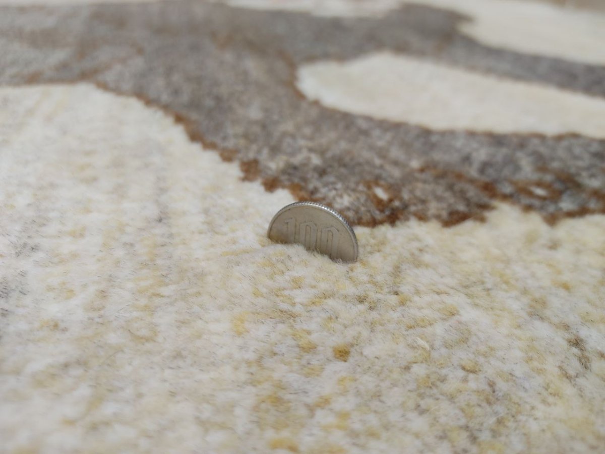 画像8: 新品 ペルシャ ギャッベ 縦1.2m アクセント ラグ サイズ 124 x 87 cm 肉厚 ウール 手織り ハンドメイド ギャベ マット カーペット  ライオンラグ ブラウン ベージュグレー 原毛系 MA2376-12487Z015 (8)