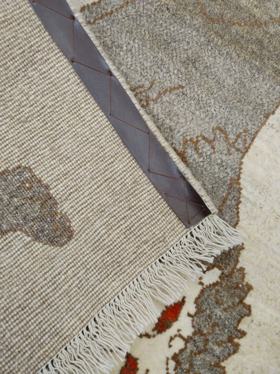 画像13: 新品 ペルシャ ギャッベ 縦1.2m アクセント ラグ サイズ 124 x 87 cm 肉厚 ウール 手織り ハンドメイド ギャベ マット カーペット  ライオンラグ ブラウン ベージュグレー 原毛系 MA2376-12487Z015 (13)