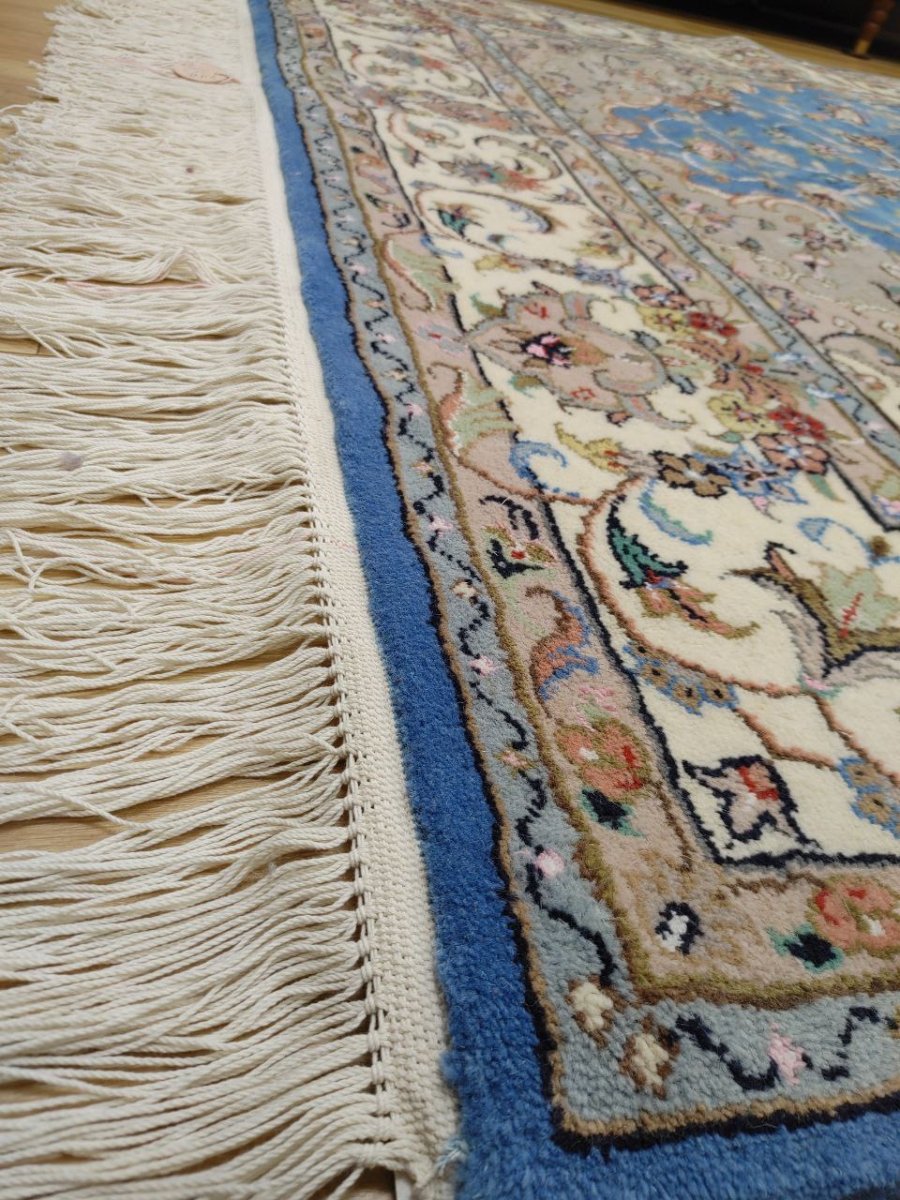 画像8: 新品 ペルシャ 絨毯 ヤズド 縦3m 横2m 6帖 リビング ダイニング 3人掛けソファ コーナーソファ 大判 サイズ 296 x 198 cm No.Z195 ウール 天然 手織り トライバル ラグ 敷物 マット カーペット 生成り クリーム メダリオン MA453Z195-296198Z090 (8)