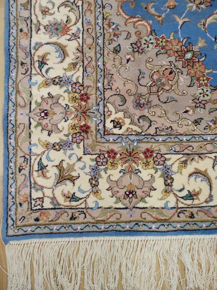 画像5: 新品 ペルシャ 絨毯 ヤズド 縦3m 横2m 6帖 リビング ダイニング 3人掛けソファ コーナーソファ 大判 サイズ 296 x 198 cm No.Z195 ウール 天然 手織り トライバル ラグ 敷物 マット カーペット 生成り クリーム メダリオン MA453Z195-296198Z090 (5)