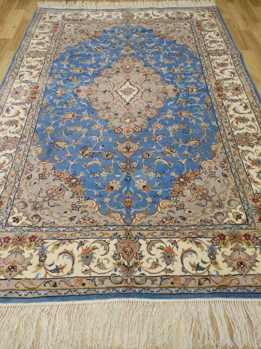 画像2: 新品 ペルシャ 絨毯 ヤズド 縦3m 横2m 6帖 リビング ダイニング 3人掛けソファ コーナーソファ 大判 サイズ 296 x 198 cm No.Z195 ウール 天然 手織り トライバル ラグ 敷物 マット カーペット 生成り クリーム メダリオン MA453Z195-296198Z090 (2)