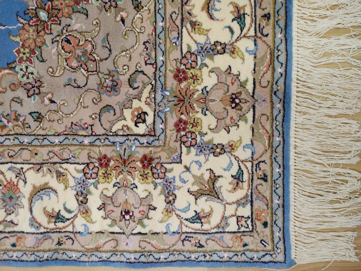 画像4: 新品 ペルシャ 絨毯 ヤズド 縦3m 横2m 6帖 リビング ダイニング 3人掛けソファ コーナーソファ 大判 サイズ 296 x 198 cm No.Z195 ウール 天然 手織り トライバル ラグ 敷物 マット カーペット 生成り クリーム メダリオン MA453Z195-296198Z090 (4)