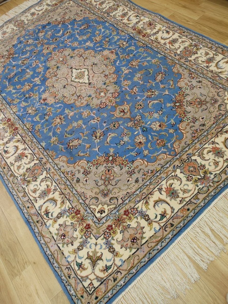 画像3: 新品 ペルシャ 絨毯 ヤズド 縦3m 横2m 6帖 リビング ダイニング 3人掛けソファ コーナーソファ 大判 サイズ 296 x 198 cm No.Z195 ウール 天然 手織り トライバル ラグ 敷物 マット カーペット 生成り クリーム メダリオン MA453Z195-296198Z090 (3)