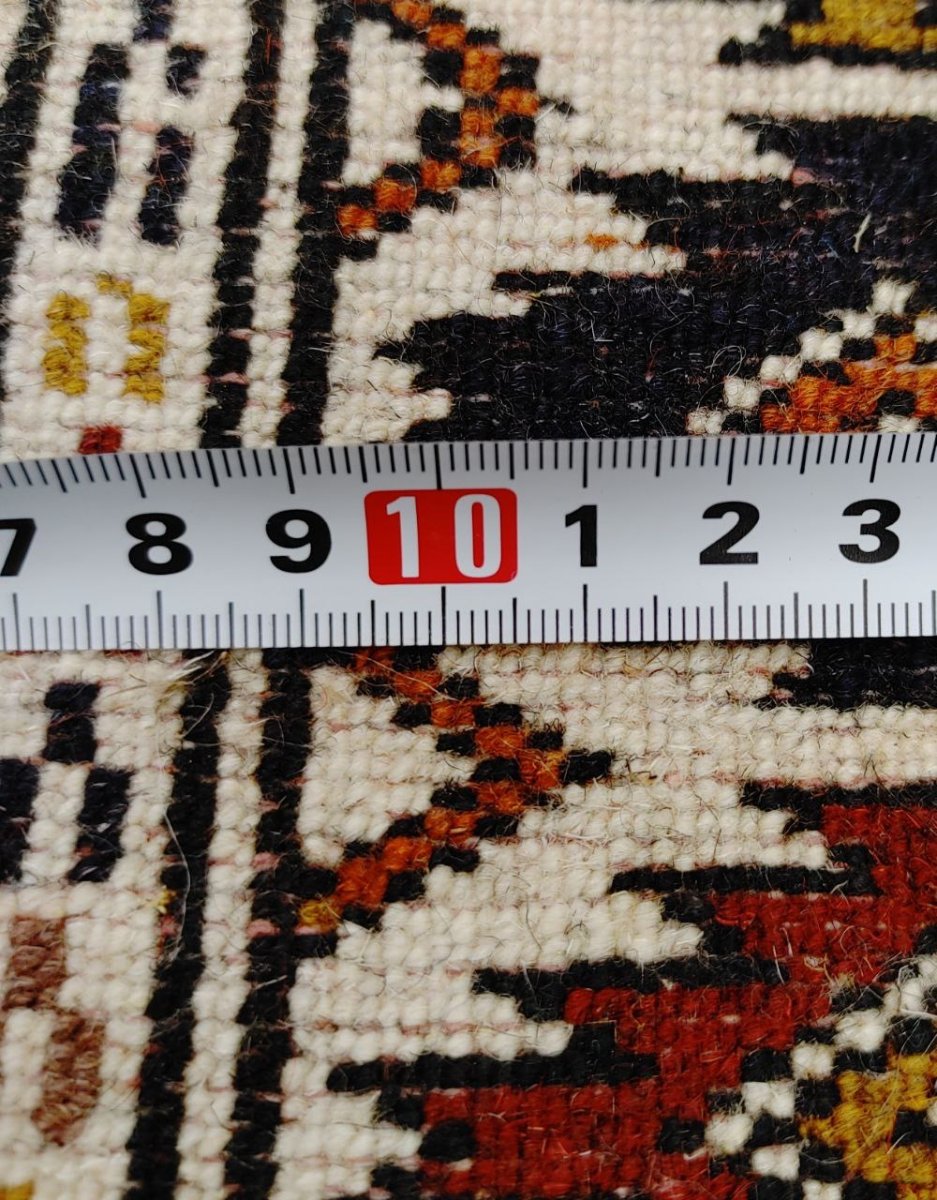 画像17: 新品 ペルシャ 部族絨毯 トルクメン 196 x 132 cm No.Z206 縦1.9m 横1.3n 2㎡ ~1帖 2-3人掛けソファ センターテーブル サイズ ウール 手織り ハンドメイド トライバル ラグ カーペット 幾何学模様 民族柄 白 黒 生成り色 MAZ206-196132Z034 (17)