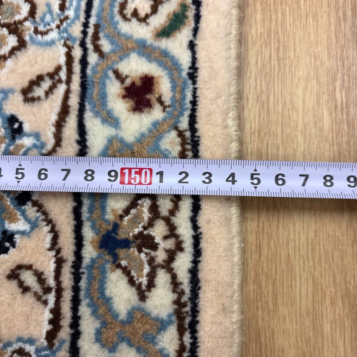 画像13: 新品 ペルシャ 絨毯 ナイン 産 9la ノーラー 縦2.5m 横1.5m 3.8㎡ 〜3.5帖程度 リビング ダイニング 2-3人掛けソファ サイズ 250 x 154 cm ウール 手織り ラグ 敷物 カーペット メダリオン 緑 グリーン 生成り アイボリー ベージュ MA459-Z208-250154Z067 (13)