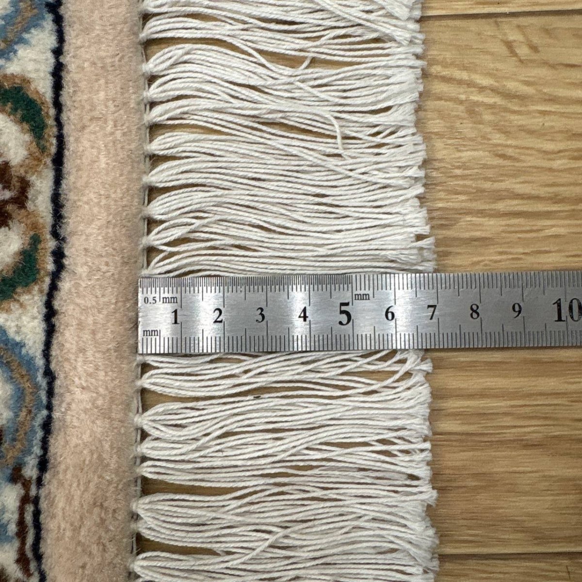 画像14: 新品 ペルシャ 絨毯 ナイン 産 9la ノーラー 縦2.5m 横1.5m 3.8㎡ 〜3.5帖程度 リビング ダイニング 2-3人掛けソファ サイズ 250 x 154 cm ウール 手織り ラグ 敷物 カーペット メダリオン 緑 グリーン 生成り アイボリー ベージュ MA459-Z208-250154Z067 (14)