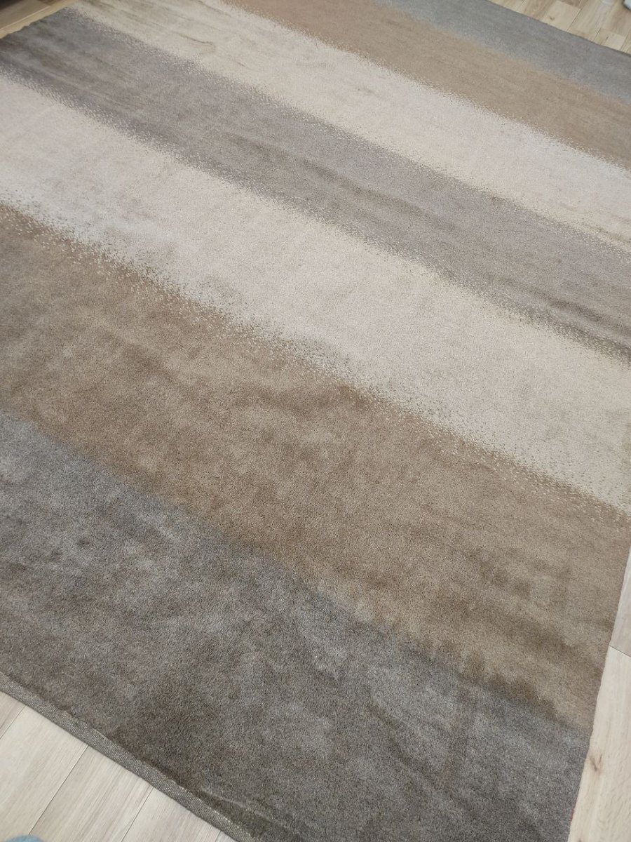 画像3: 新品 ペルシャ ギャッベ 縦3.4m 横2.4m 8.1㎡ 〜9帖程度 リビング ダイニング 大判サイズ 340 × 240 cm 肉厚 天然 ウール ギャベ 手織り ハンドメイド ラグ 絨毯 カーペット リビングダイニングルームやベッドサイドに 生成り グレー プレーン シンプル MA442-1439-340240Z050 (3)