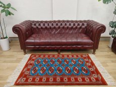 画像1: 新品 ペルシャ 部族絨毯 トルクメン 152 x 102 cm No.Z194 縦1.5m 横1.0m 1.5㎡ ~1帖 2-3人掛けソファ センターテーブル サイズ ウール 手織り ハンドメイド トライバル ラグ カーペット 幾何学模様 民族柄 青 赤 生成り色 MA452Z194-152102Z017 (1)