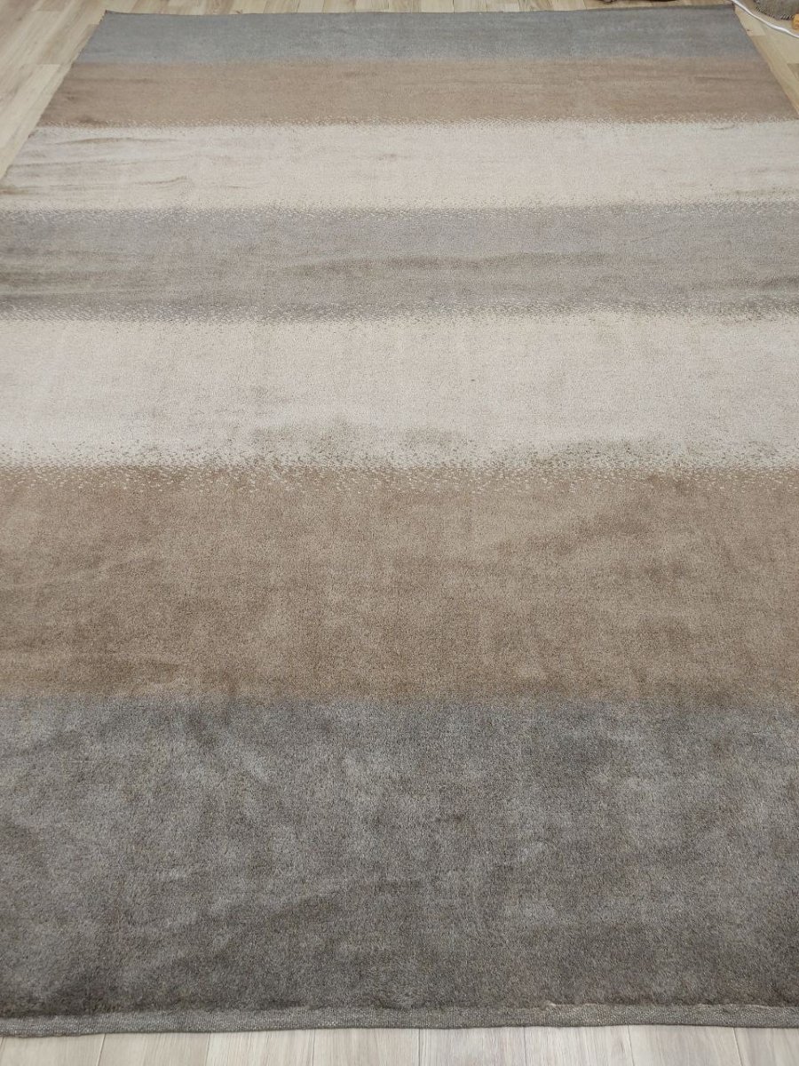 画像2: 新品 ペルシャ ギャッベ 縦3.4m 横2.4m 8.1㎡ 〜9帖程度 リビング ダイニング 大判サイズ 340 × 240 cm 肉厚 天然 ウール ギャベ 手織り ハンドメイド ラグ 絨毯 カーペット リビングダイニングルームやベッドサイドに 生成り グレー プレーン シンプル MA442-1439-340240Z050 (2)