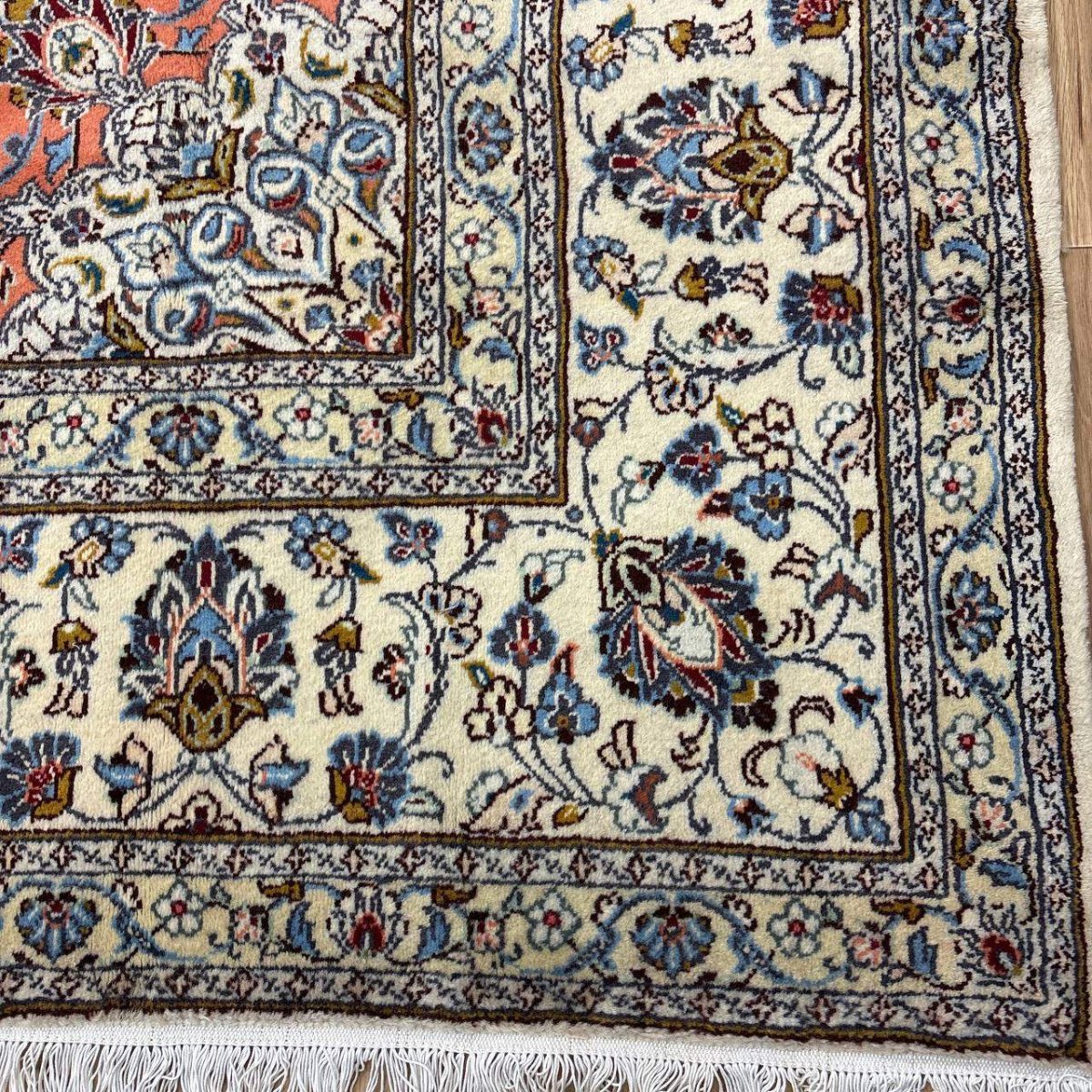 画像5: 美品 ペルシャ 絨毯 カシャーン リビング ダイニング 大判 8.8m 9畳 3人掛けソファ サイズ  355 x 250 cm 肉厚 ウール 手織り トライバル ラグ 天然 敷物 マット カーペット 赤 メダリオン ヴィンテージ ビンテージ MA457-270-355250Z060 (5)