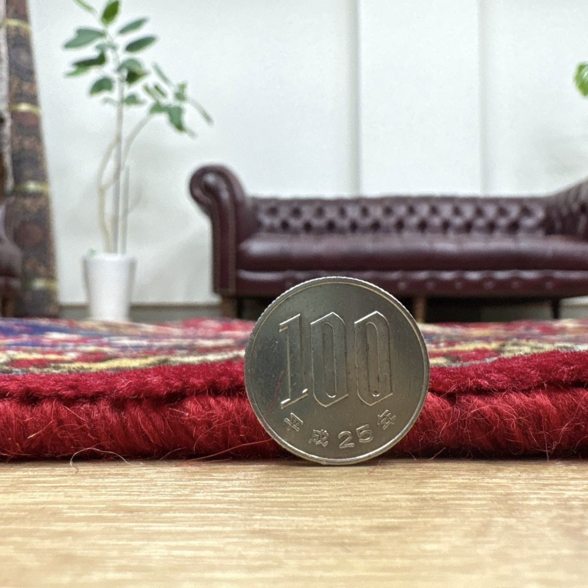 画像15: 良品 ペルシャ 絨毯 タブリーズ 縦3.5m 横2.5m 8.7㎡ 〜9帖 リビング ダイニング 大判 サイズ 350 x 251 cm 天然 ウール 手織り トライバル ラグ 敷物 マット カーペット メダリオン ヴィンテージ ビンテージ 中古品に抵抗のある方にもお勧めです 赤 MA456-A711-350251Z053 (15)