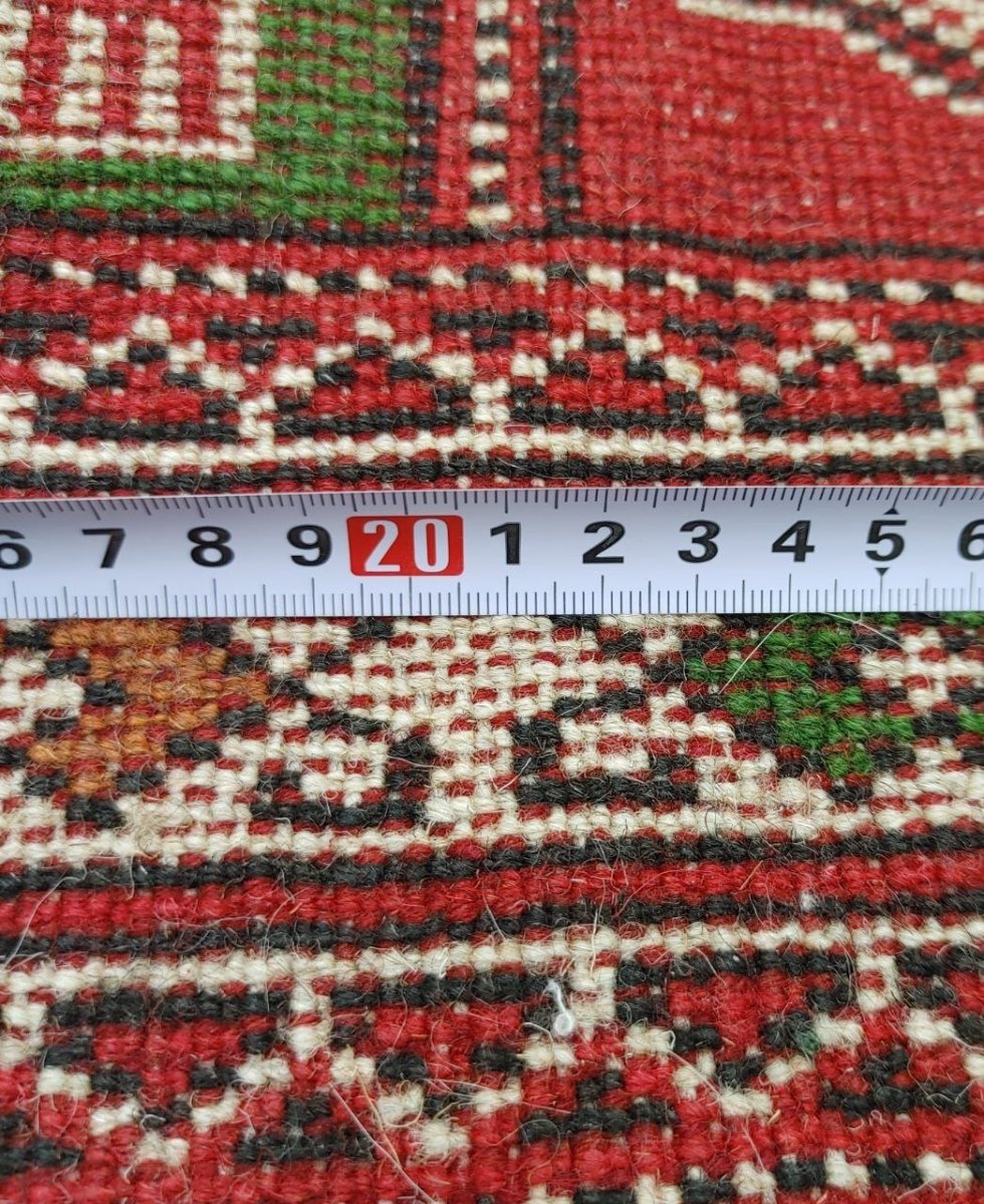 画像15: 新品 ペルシャ 部族絨毯 トルクメン 190 x 170 cm  縦1.9m 横1.7m 3.2㎡ ~2帖 2-3人掛けソファ センターテーブル サイズ ウール 手織り ハンドメイド トライバル ラグ カーペット 幾何学模様 民族柄 赤 白 緑 生成り色 MAR476-190170Z024 (15)