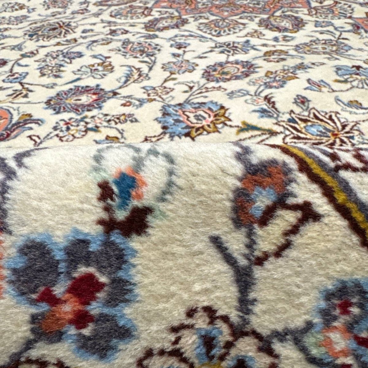 画像11: 美品 ペルシャ 絨毯 カシャーン リビング ダイニング 大判 8.8m 9畳 3人掛けソファ サイズ  355 x 250 cm 肉厚 ウール 手織り トライバル ラグ 天然 敷物 マット カーペット 赤 メダリオン ヴィンテージ ビンテージ MA457-270-355250Z060 (11)