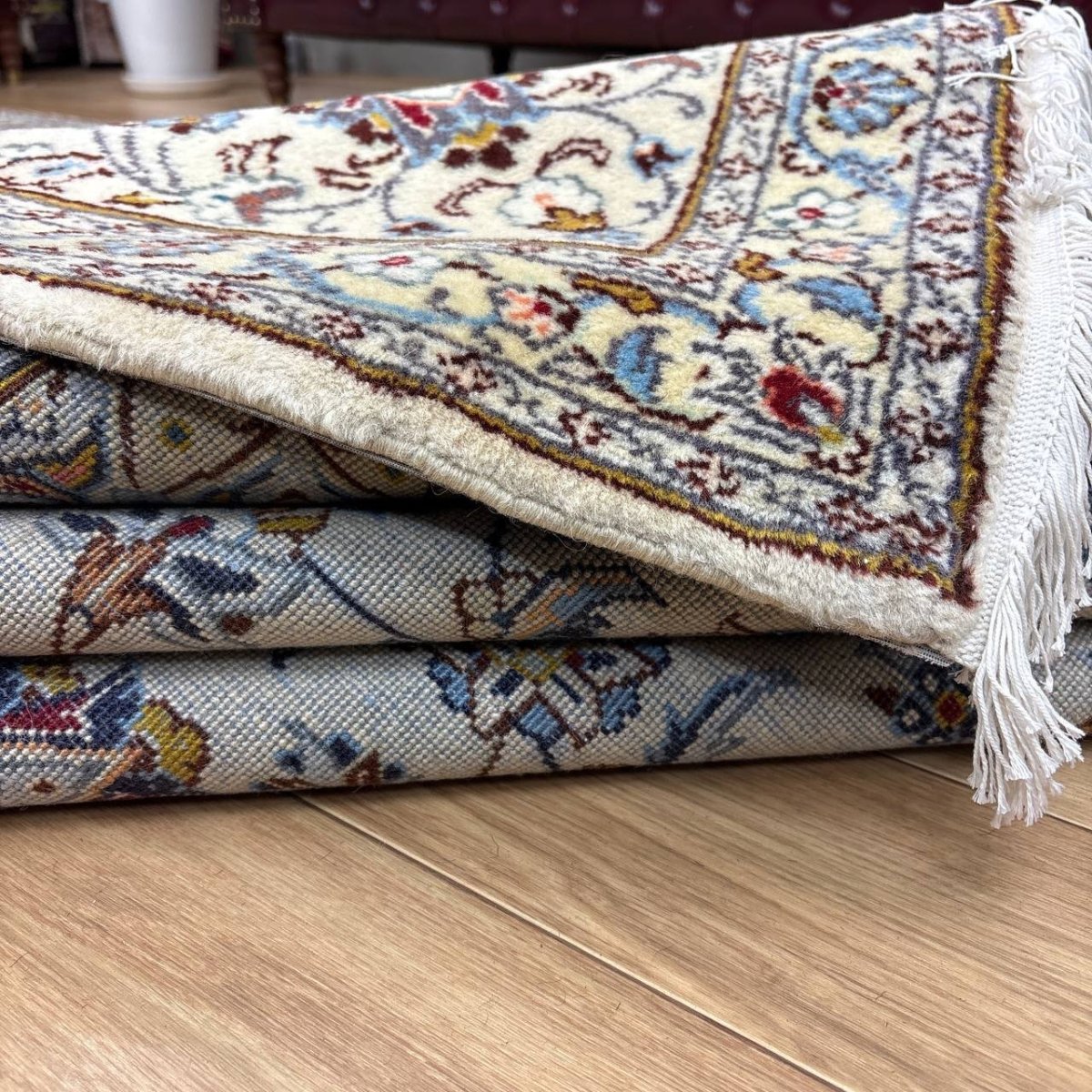 画像14: 美品 ペルシャ 絨毯 カシャーン リビング ダイニング 大判 8.8m 9畳 3人掛けソファ サイズ  355 x 250 cm 肉厚 ウール 手織り トライバル ラグ 天然 敷物 マット カーペット 赤 メダリオン ヴィンテージ ビンテージ MA457-270-355250Z060 (14)