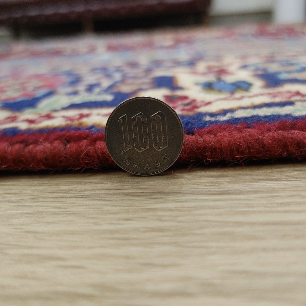 画像21: 良品 ペルシャ 絨毯 タブリーズ 縦3.4m 横2.5m 8.6㎡ 〜9帖 リビング ダイニング 大判 サイズ 345 x 250 cm 天然 ウール 手織り トライバル ラグ 敷物 マット カーペット メダリオン ヴィンテージ ビンテージ 中古品に抵抗のある方にもお勧めです 赤 MAA664-345250Z060 (21)