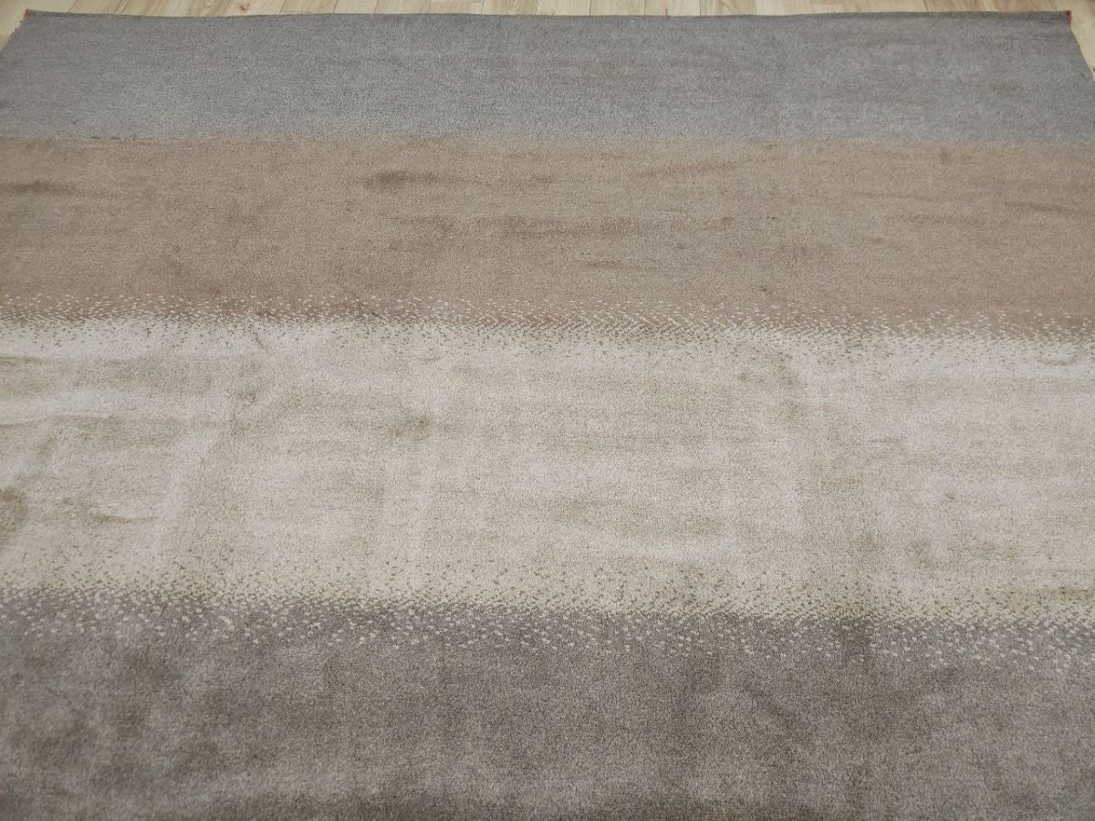 画像4: 新品 ペルシャ ギャッベ 縦3.4m 横2.4m 8.1㎡ 〜9帖程度 リビング ダイニング 大判サイズ 340 × 240 cm 肉厚 天然 ウール ギャベ 手織り ハンドメイド ラグ 絨毯 カーペット リビングダイニングルームやベッドサイドに 生成り グレー プレーン シンプル MA442-1439-340240Z050 (4)