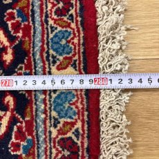 画像12: 良品 ペルシャ 絨毯 カシャーン 産  縦2.8m 横1.5m 4.2㎡ 〜5帖程度 リビング ダイニング 3人掛けソファ コーナーソファ サイズ 280 x 150 cm 天然 手織り ラグ 敷物 カーペット メダリオン 赤 濃紺 ヴィンテージ ビンテージ MA460-A671-280152Z030 (12)