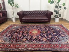 画像1: 良品 ペルシャ 絨毯 サルーク 325 x 213 cm No.A478 縦3.3m 横2.2m 7.2㎡ 〜8帖 リビング ダイニング 3人掛けソファ コーナーソファ 大判 サイズ ウール 手織り トライバル ラグ 敷物 マット カーペット メダリオン ヴィンテージ ビンテージ 赤 朱色 オレンジ　MA477-A478-325213Z050 (1)