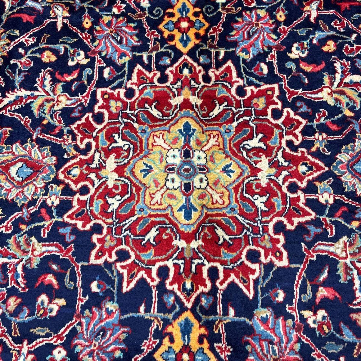 画像5: 良品 ペルシャ 絨毯 サルーク 325 x 213 cm No.A478 縦3.3m 横2.2m 7.2㎡ 〜8帖 リビング ダイニング 3人掛けソファ コーナーソファ 大判 サイズ ウール 手織り トライバル ラグ 敷物 マット カーペット メダリオン ヴィンテージ ビンテージ 赤 朱色 オレンジ　MA477-A478-325213Z050 (5)