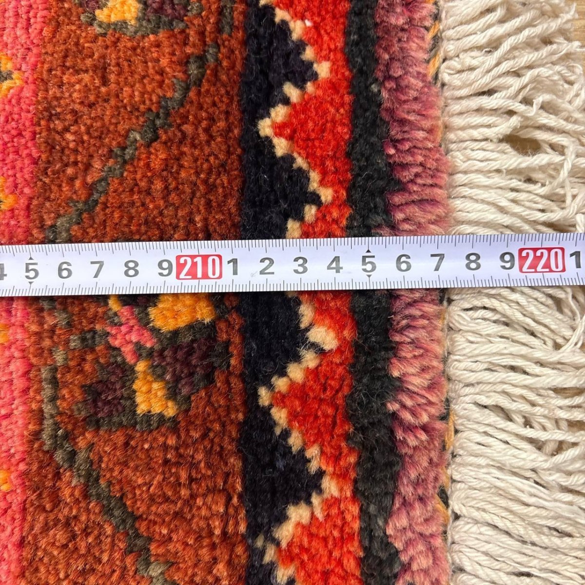 画像15: 良品 ペルシャ 部族絨毯 ヤラメ 縦2.1m 横1.6m 3.7㎡ ~3.5帖 2-3人掛けソファ サイズ 217 x 165 cm No.A798 ウール 手織り ハンドメイド トライバル ラグ カーペット 民族柄 MAAD465-A798-217165Z035 (15)