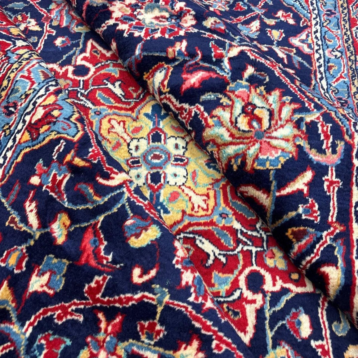 画像15: 良品 ペルシャ 絨毯 サルーク 325 x 213 cm No.A478 縦3.3m 横2.2m 7.2㎡ 〜8帖 リビング ダイニング 3人掛けソファ コーナーソファ 大判 サイズ ウール 手織り トライバル ラグ 敷物 マット カーペット メダリオン ヴィンテージ ビンテージ 赤 朱色 オレンジ　MA477-A478-325213Z050 (15)