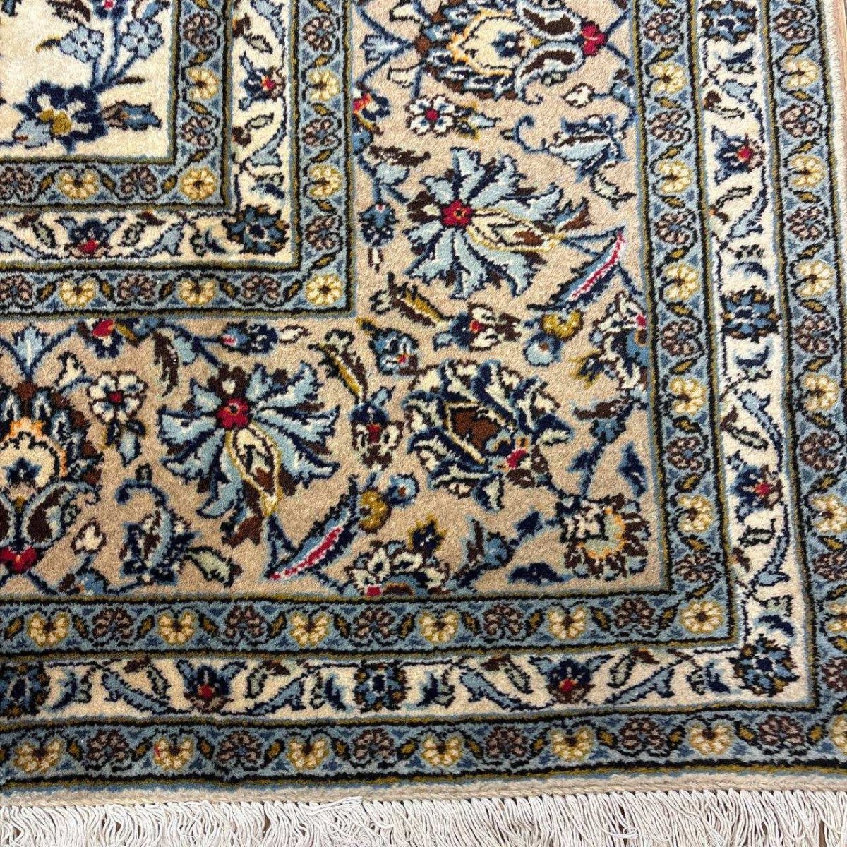 画像5: 美品 ペルシャ 絨毯 カシャーン リビング ダイニング 大判 8.3m 9畳 3人掛けソファ サイズ  343 x 242 cm 肉厚 ウール 手織り トライバル ラグ 天然 敷物 マット カーペット メダリオン ヴィンテージ ビンテージ MA479-A718-343242Z050 (5)