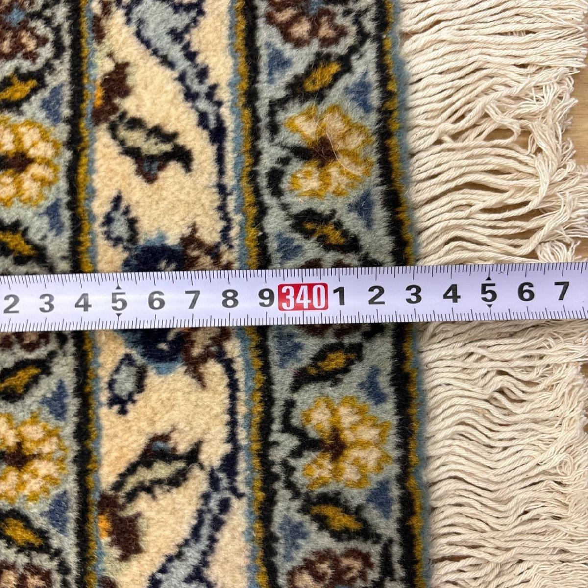 画像14: 美品 ペルシャ 絨毯 カシャーン リビング ダイニング 大判 8.3m 9畳 3人掛けソファ サイズ  343 x 242 cm 肉厚 ウール 手織り トライバル ラグ 天然 敷物 マット カーペット メダリオン ヴィンテージ ビンテージ MA479-A718-343242Z050 (14)