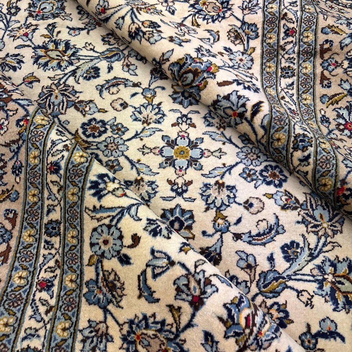 画像13: 美品 ペルシャ 絨毯 カシャーン リビング ダイニング 大判 8.3m 9畳 3人掛けソファ サイズ  343 x 242 cm 肉厚 ウール 手織り トライバル ラグ 天然 敷物 マット カーペット メダリオン ヴィンテージ ビンテージ MA479-A718-343242Z050 (13)