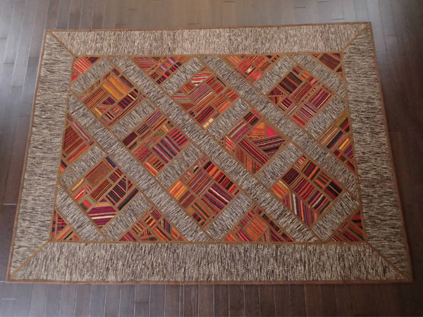 画像1: キリム ジャジム パッチワーク ウール 絨毯 ラグ 1718 206 × 151 (1)