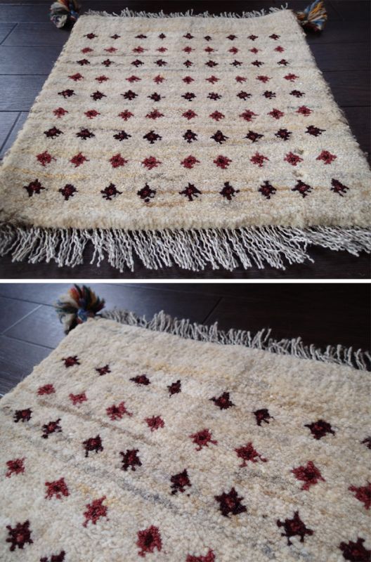 手織り ペルシャ ミニ ギャッベ 座布団 サイズ 38 × 38 E76 