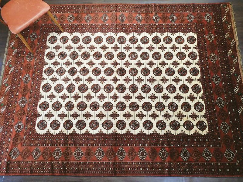 新品 ペルシャ 絨毯 トルクメン 2.8m リビング ダイニング サイズ 285 