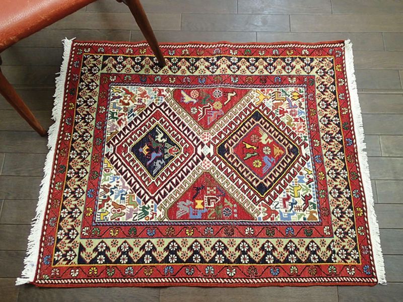 ペルシャキリム (キリム) ペルシャ絨毯 150x106cm 手織りラグ キリム-