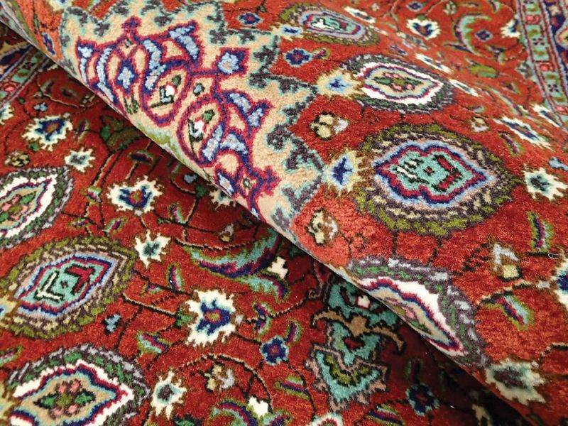 新品 ペルシャ 絨毯 サルーク 1.5m センター サイズ 148 x 100 cm E46 ウール 手織り トライバル ラグ ハンドメイド マット  カーペット 茶