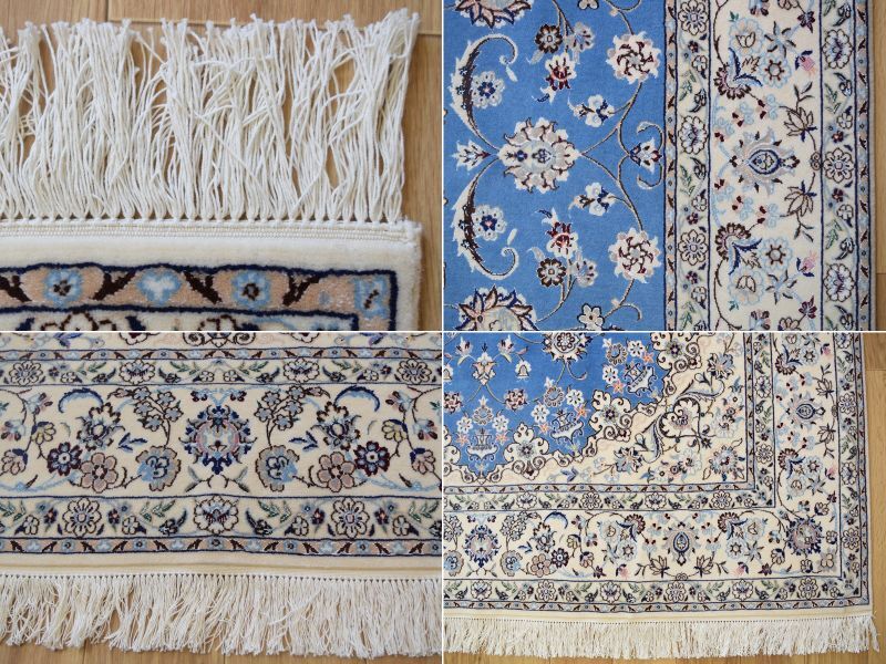 ペルシャ絨毯 ナイン産 ウール&シルク 98x150cm